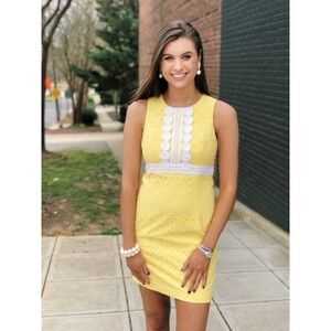 NWT Lilly Pulitzer Yellow Railee Eyelet Shift Dress